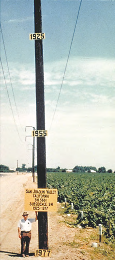 Subsidence largely due to groundwater withdrawals in California’s San Joaquin Valley