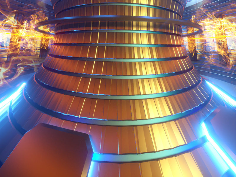 3D Render fusion reactor nuclear fusion